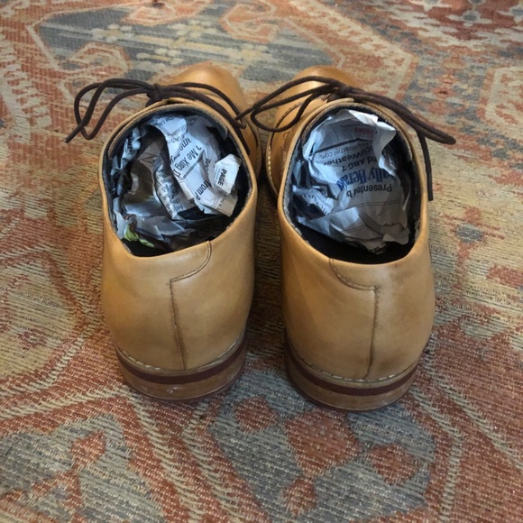 Aldo Light Tan Leather Oxford Cap Toe Dress Shoes 9.5 - Picture 2 of 10